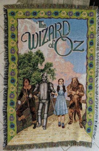 The Wizard Of Oz Throw Blanket Tapestry Woven Floral Border