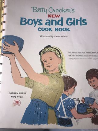 Vintage Betty Crocker ' s Boys and Girls Cook Book 1st Edition 2nd Print 1965 2