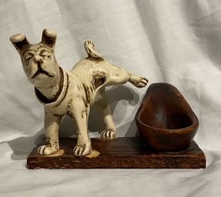 Vintage Comoy’s Of London Peeing Dog Pipe Holder Made In Italy Ceramic Pottery