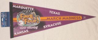 2003 Ncaa Final Four Basketball Pennant - Kansas,  Marquette,  Texas & Syracuse