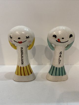 Vintage Victoria Ceramics Japan Anthropomorphic Salt And Pepper Shakers
