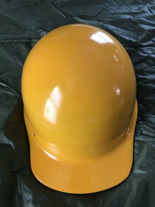 Vintage Skullgard Msa Fiberglass Safety Hard Hat Helmet Cap Fiberglass Yellow