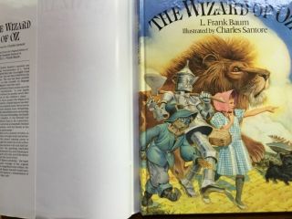 VG 1991 HC in DJ First Edition Wizard of OZ L Frank Baum Art by Charles Santore 2