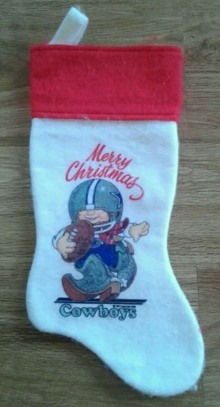 Vintage 1982 Dallas Cowboys Nfl Football Team Felt Christmas Stocking