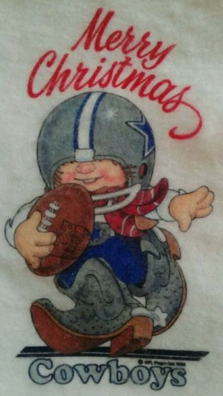 Vintage 1982 Dallas Cowboys NFL Football Team Felt Christmas Stocking 3