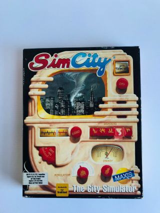 Vtg Maxis Sim City (1991) Ibm Pc Dos Floppy 5.  25 " & 3.  5 " Big Box Game Complete