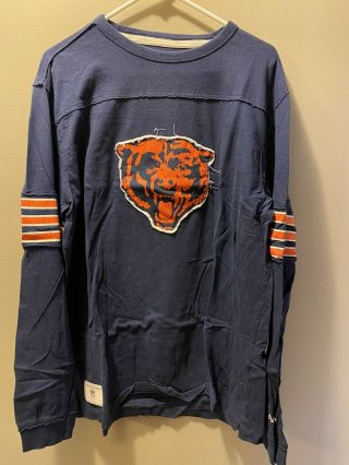Chicago Bears Long Sleeve Shirt Mens Xl Retro Reebok Nfl Embroidered