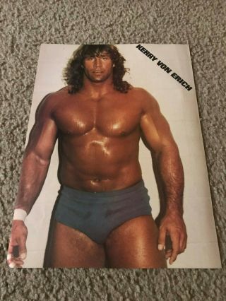 Vintage Kerry Von Erich Wwf Wrestling Pinup Photo 1990 Nwa Awa Texas Tornado
