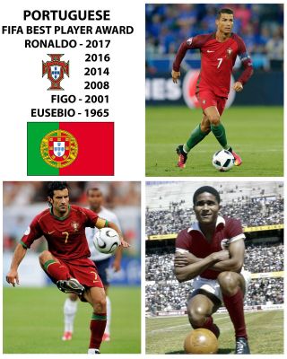 Portuguese Born Fifa Player Of The Year Winner,  8x10 Color Photo