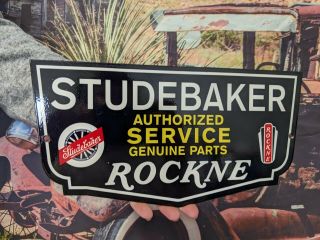 Vintage Studebaker Authorized Service Heavy Porcelain Enamel Dealership Sign