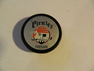 Ahl Portland Pirates Hockey Puck In Glas Co.