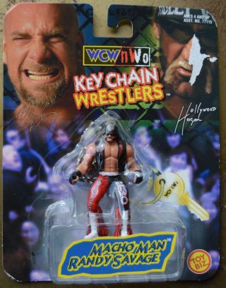 Toy Biz Wcw Nwo Keychain Wrestlers Macho Man Randy Savage Keychain 1998