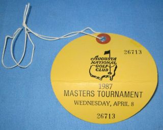 1987 Masters Practice Round Ticket