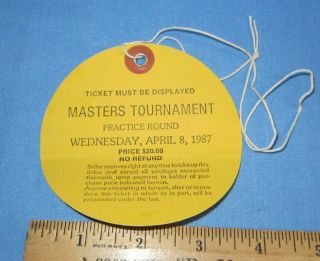 1987 Masters Practice Round Ticket 2