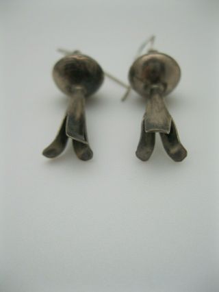 Wonderful Vintage Navajo Silver Squash Blossom Earrings 3