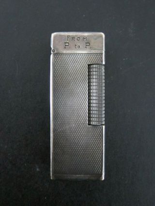 Vintage Silver Presentation Dunhill Switzerland Patented Rollagas Lighter