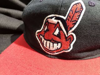 Vintage Cleveland Indians Snapback Hat Made In The Usa By Twins Enterprise