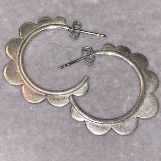 Vintage Ati 925 Mexico Sterling Silver Half Hoop Earrings