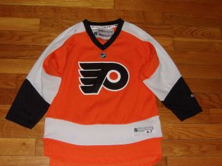 Reebok Philadelphia Flyers Long Sleeve Hockey Jersey Boys Size 4 - 7