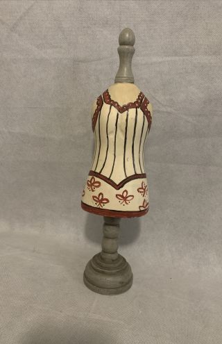 Dress Form Mannequin On Wooden Stand For Antique Doll Dress Making
