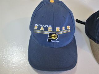 2 Vintage Indiana Pacers Ball Cap Hat NBA Blue Gold Snap Adjustable 2