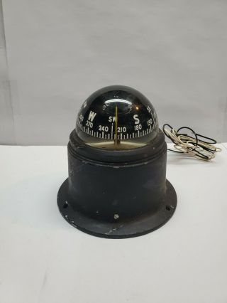 Vintage Airguide Dashboard Auto - Boat Compass With Light