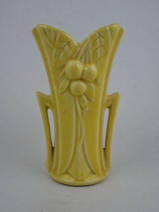 Vintage Mccoy Art Deco Vase Berries & Leaves Usa