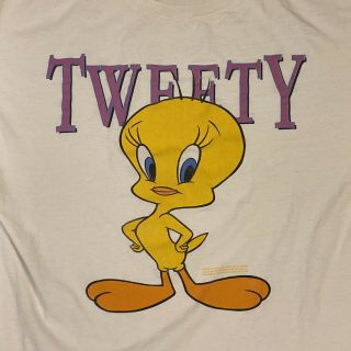 Vintage Looney Tunes Tweety Bird T - Shirt 90s Size XL Single Stitch Cartoon 2