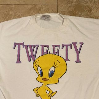 Vintage Looney Tunes Tweety Bird T - Shirt 90s Size XL Single Stitch Cartoon 3