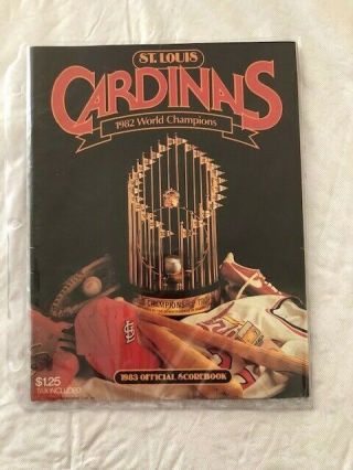 St Louis Cardinals 1983 Official Scorebook Book Cover 1982 Trophy