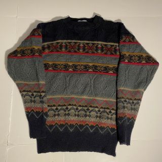 Vintage Pendleton Multi Color Virgin Wool Pullover Sweater Mens Large L