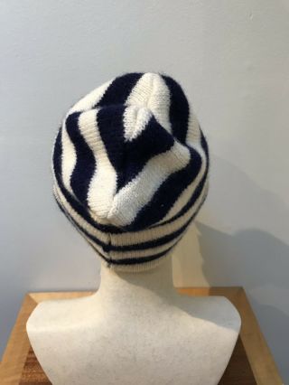 Vintage IKS Aspen NAVY STRIPE Wool Ski Hat Beanie Made in SCOTLAND 3