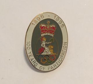 1996 Atlanta Olympic Great Britain Noc 100 Years Participation Pin Badge