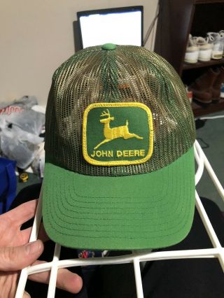 Vintage 90s John Deere Patch All Mesh Snapback Trucker Hat Cap By Mpc Louisville