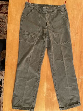 Rare Vintage Prada Grey 100 Cotton Men’s Pants Sz Eu 50 33x31 Zip Pockets Italy