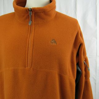 Vtg Nike Acg Half Zip Fleece Pullover Burnt Orange Jacket Size Xxlarge