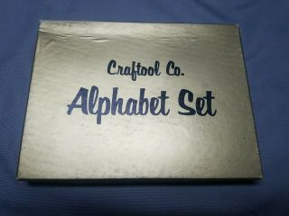 Vintage Craftool Co Metal Alphabet Leather Stamp Set 3/4” 8131 W/ Tool & Box 3