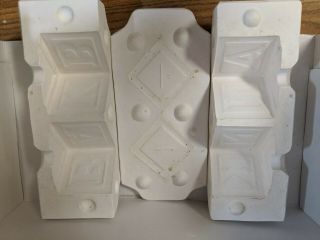 Vtg Sk Slip Casting Ceramic Mold 3 Piece Alphabet Blocks Bank 309 Ns059