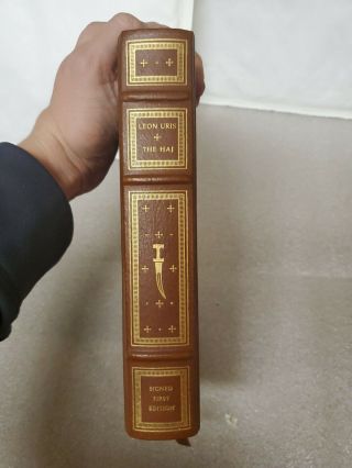1984 SIGNED FIRST EDITION LEON URIS THE HAJ BOOK - FRANKLIN LIBRARY 2