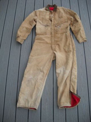 Vintage Carhartt 996qz Quilt Lined Insulated Duck Canvas Coveralls Usa 44s