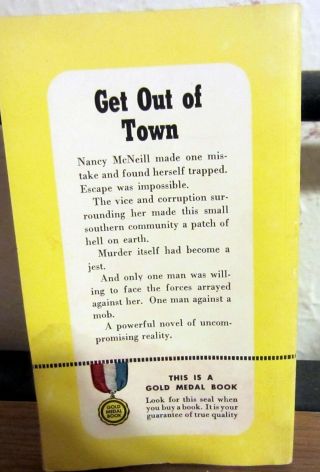 GET OUT OF TOWN by Paul Connolly,  Gold Medal,  1951, 2