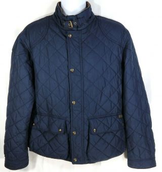Vintage Mens Polo Ralph Lauren Quilted Sport Jacket Size L Large Blue Corduroy