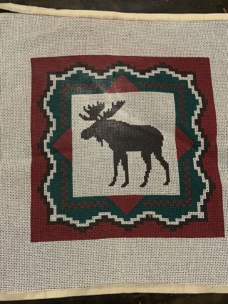 Vintage Moose Needlepoint Canvas