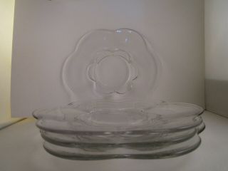 Vintage Set Of 4 Duncan Miller Canterbury Blank Clear Glass Salad Lunch Plates