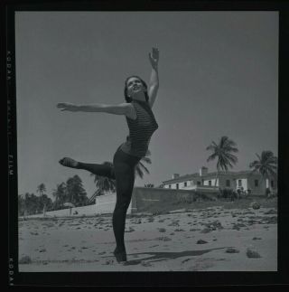 Bunny Yeager 1954 Camera Pin - up Negative Photograph Pretty Dancer In Pirouette 2