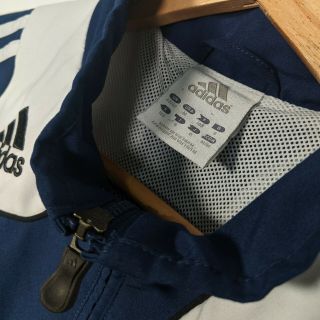 Vintage Adidas Track Jacket in Blue & White Zip Up - Mens 40/42 M 3