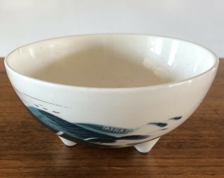 VTG Sascha Brastoff,  Alaska Series Ceramic Inuit Trinket Dish Footed Bowl MCM 3