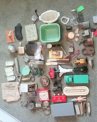 Vintage To Modern (not) Junk Drawer; Coins.  Knives,  Watches,  Jewelry,  Toys,  Etc