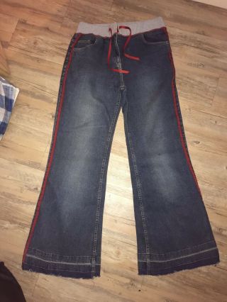 Vintage Rare 90’s Wide Leg Denim Track Suit Bottoms Jeans Size 14/16 Loungewear