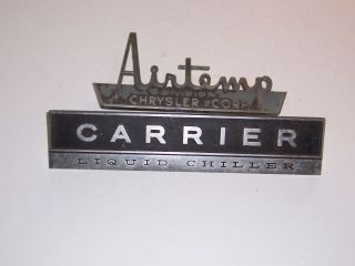 (2) Vintage A/c Identification Name Plates/tags,  Carrier And Airtemp
